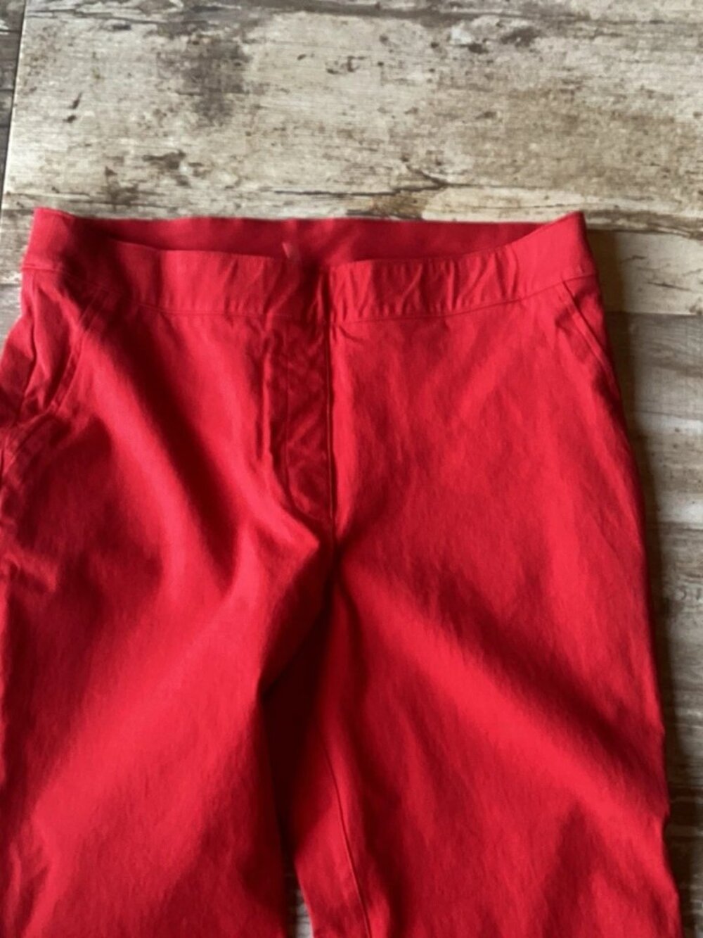 SPANX Red On The Go Crop Wide Leg Stretch Twill Pants Women’s Medium - Picture 2 of 8